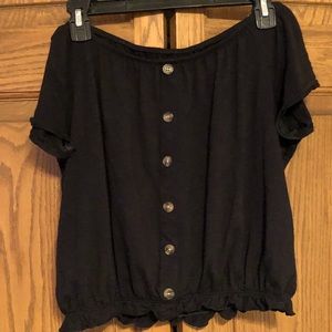 Off-the-Shoulder Black Top